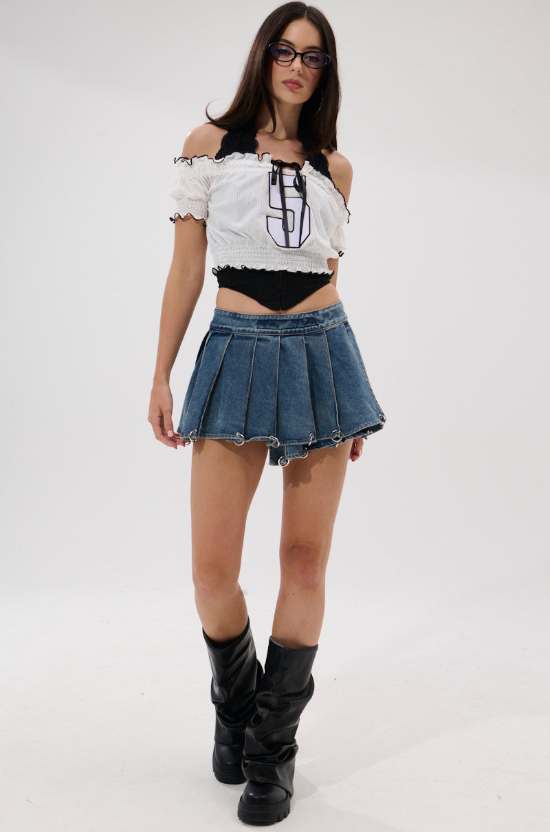 TOO MANY NIGHTS LIKE THIS DENIM MINI SKIRT