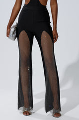 JULIA BANDAGE TROUSER WITH MESH RHINESTONES