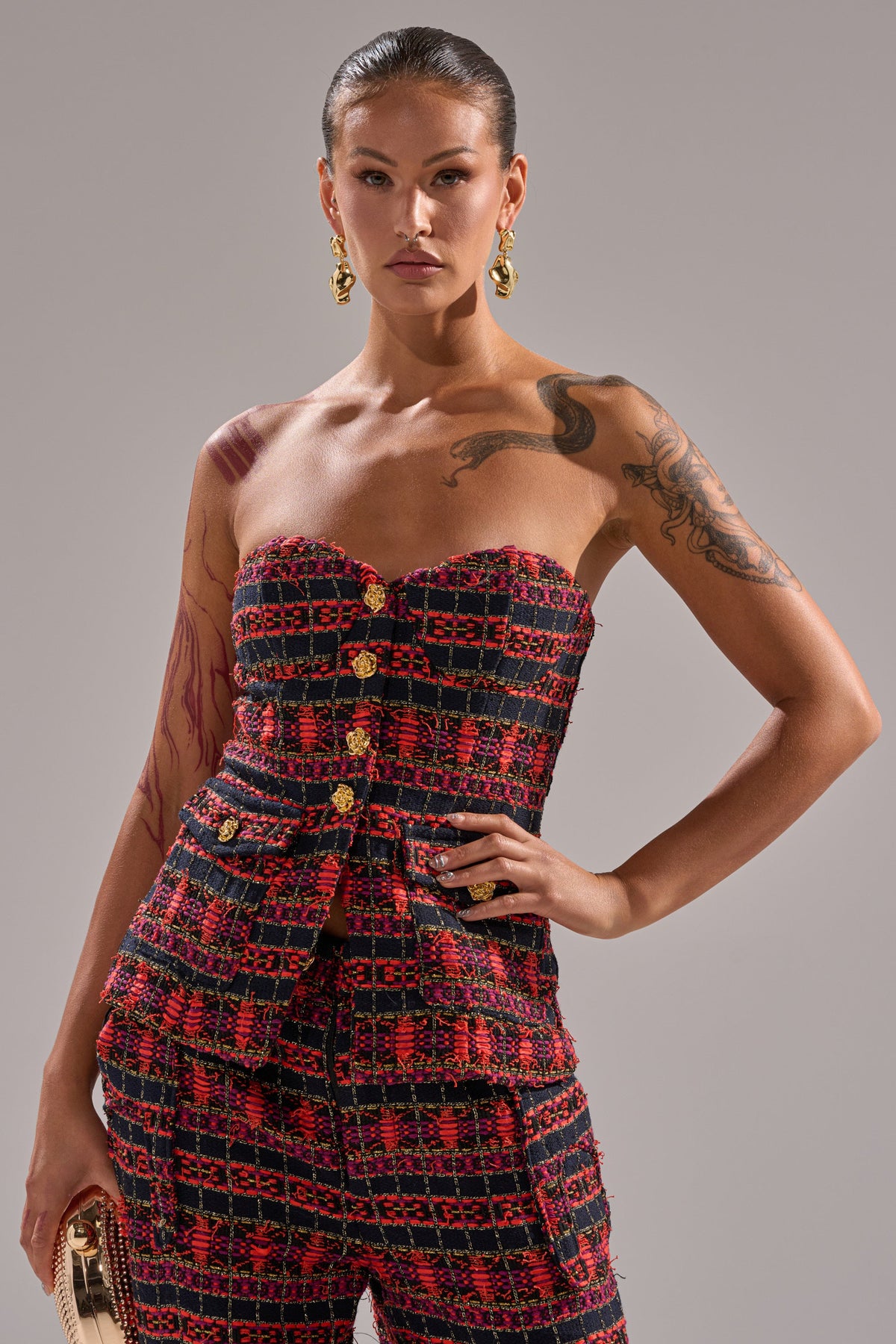 ONLY THINK ABOUT YOU CORSET IN TWEED