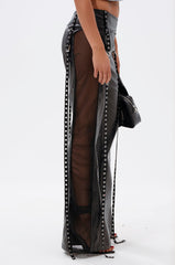 THIS GIRL IS ON FIRL FAUX LEATHER FLARE PANT