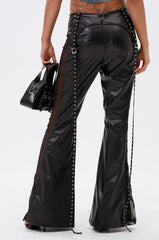 THIS GIRL IS ON FIRL FAUX LEATHER FLARE PANT