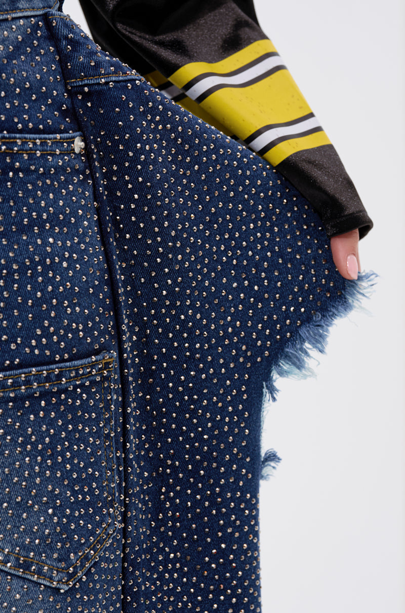 SPARKLE QUEEN WIDE-LEG DENIM