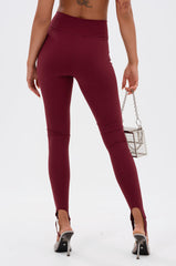 DRIVE ME CRAZY STIRRUP LEGGING IN BURGUNDY