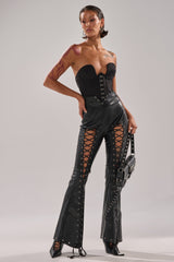 I KNOW THATS RIGHT FLARE FAUX LEATHER PANT