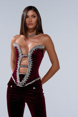 LUXE LIFE CORSET IN BURGUNDY