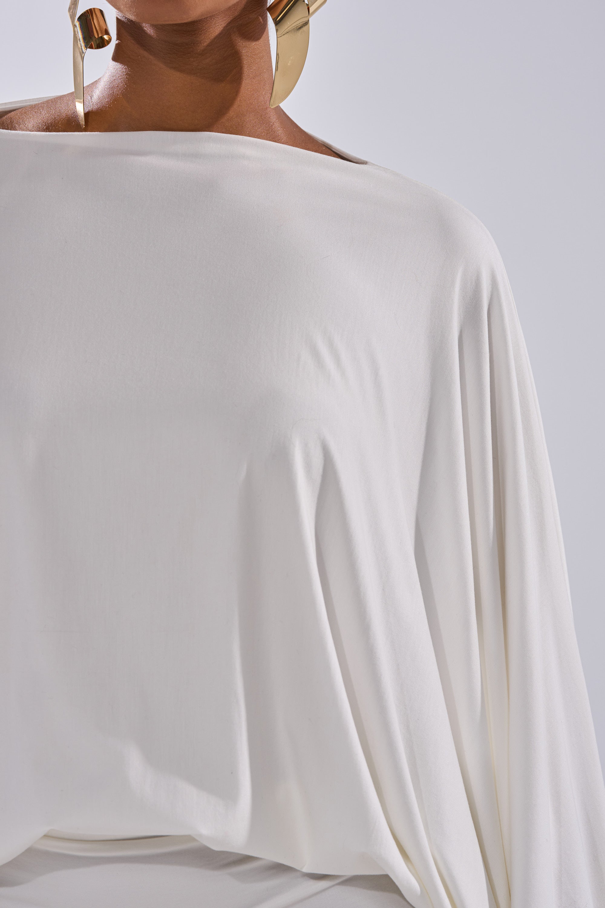 DIANA DRAPED MINI DRESS IN WHITE