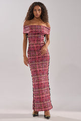 JUST A GIRL TWEED MAXI DRESS