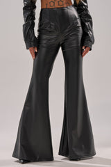 DONT CRY BABY GIRL FAUX LEATHER FLARE TROUSER