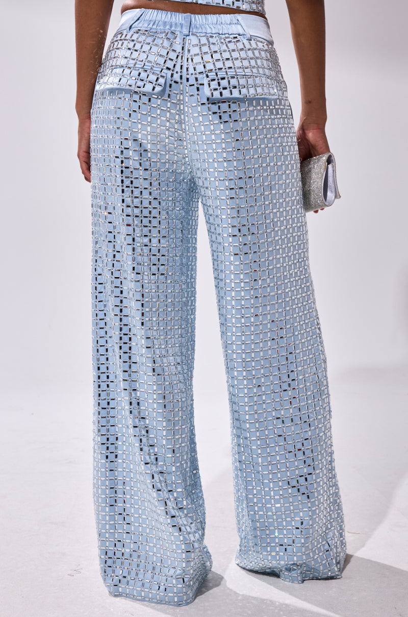 LILA EMBELLISHED SATIN TROUSER