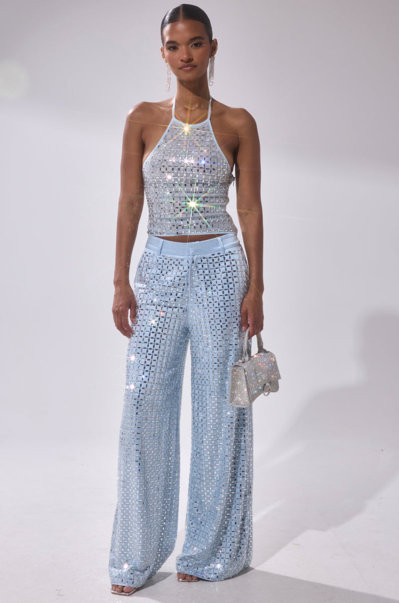 LILA EMBELLISHED SATIN TROUSER