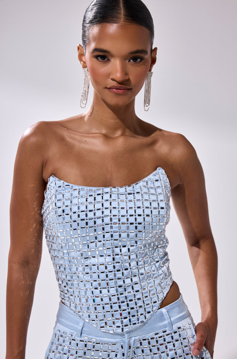 LILA EMBELLISHED SATIN CORSET