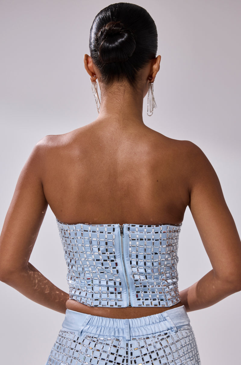 LILA EMBELLISHED SATIN CORSET