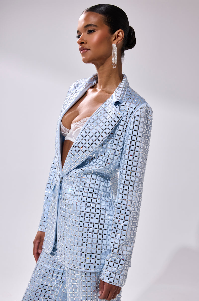 LILA EMBELLISHED SATIN BLAZER