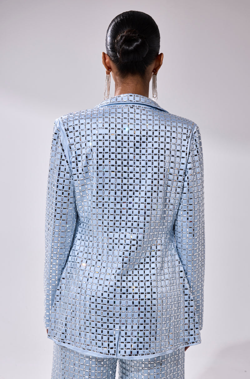 LILA EMBELLISHED SATIN BLAZER