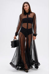 COOL GIRL MESH LAYERING MAXI DRESS