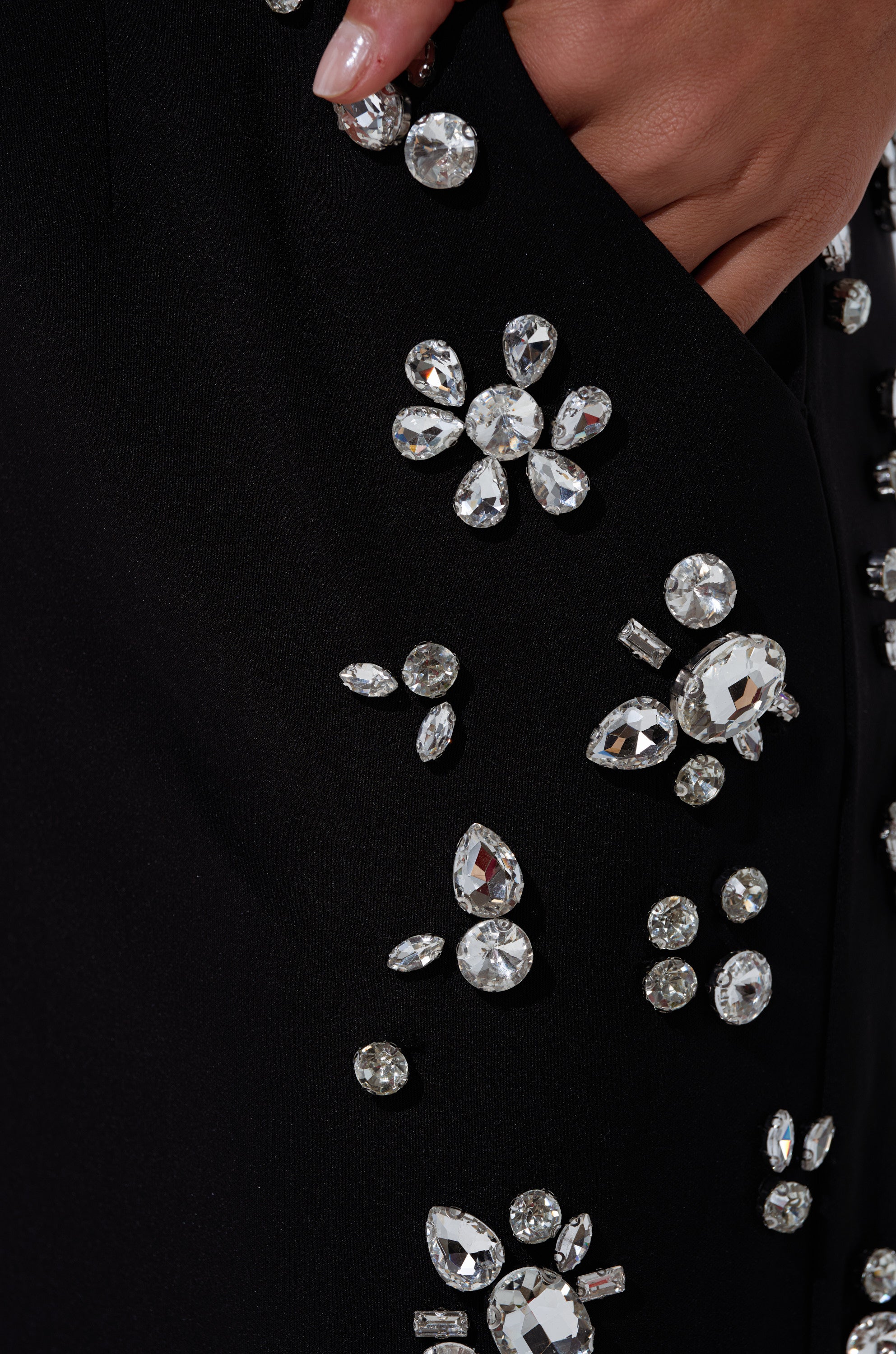 FEELING RICH TROUSER WITH RHINESTONE