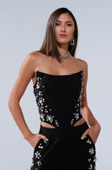 FEELING RICH CORSET WITH RHINESTONE