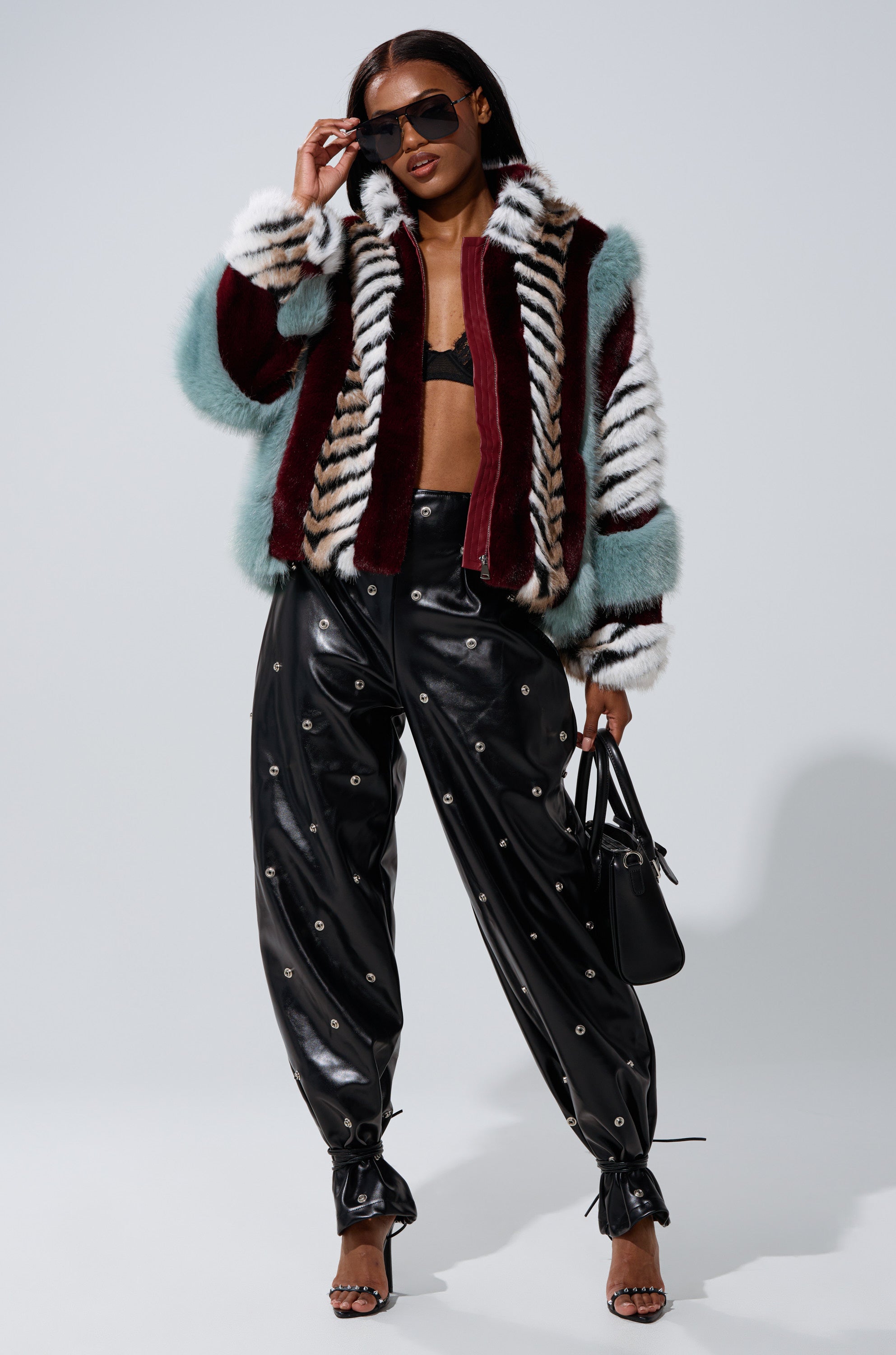 WORK IT BABY FAUX LEATHER BARREL PANT