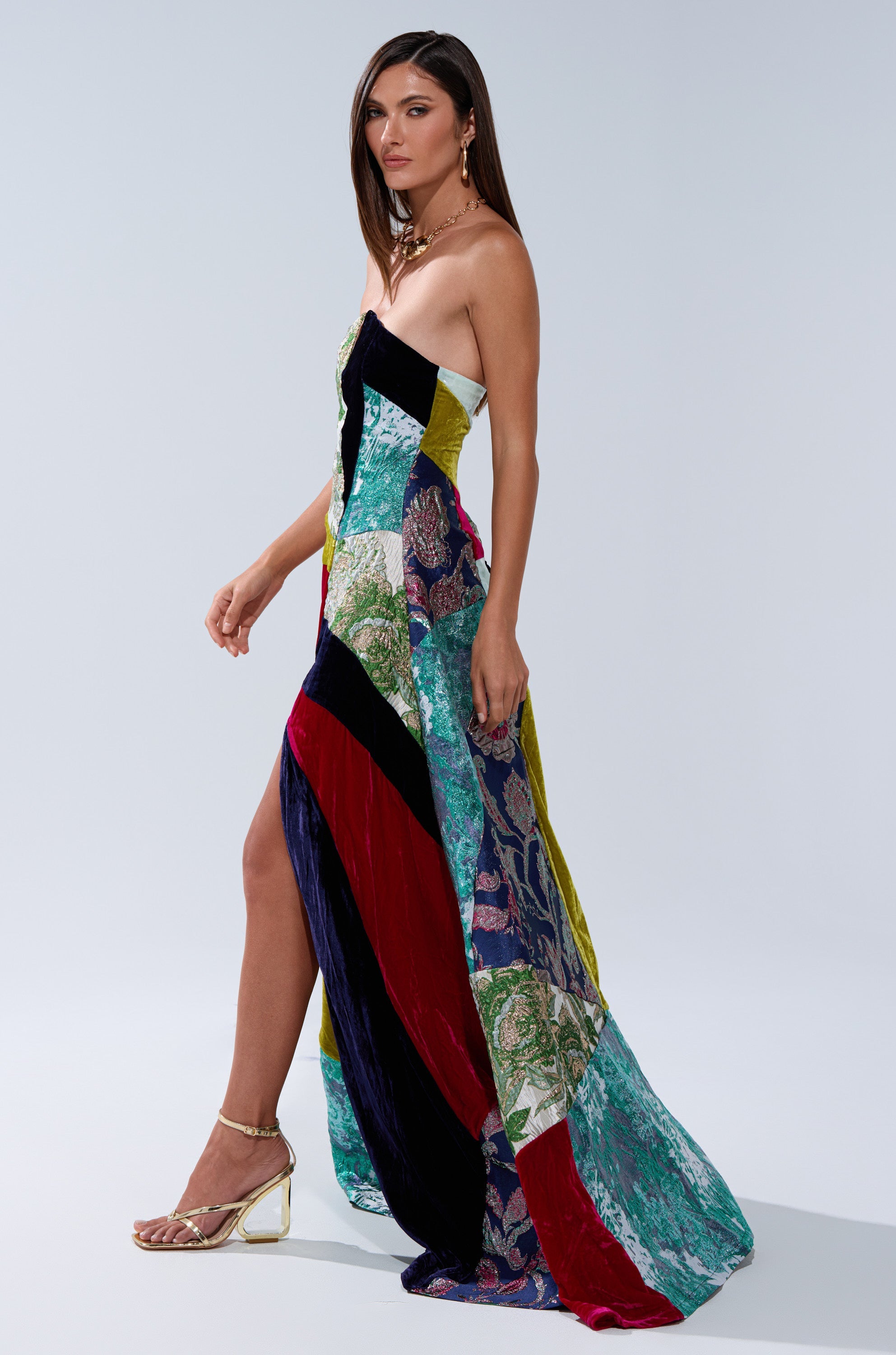 MUSHU MIXED MEDIA MAXI DRESS