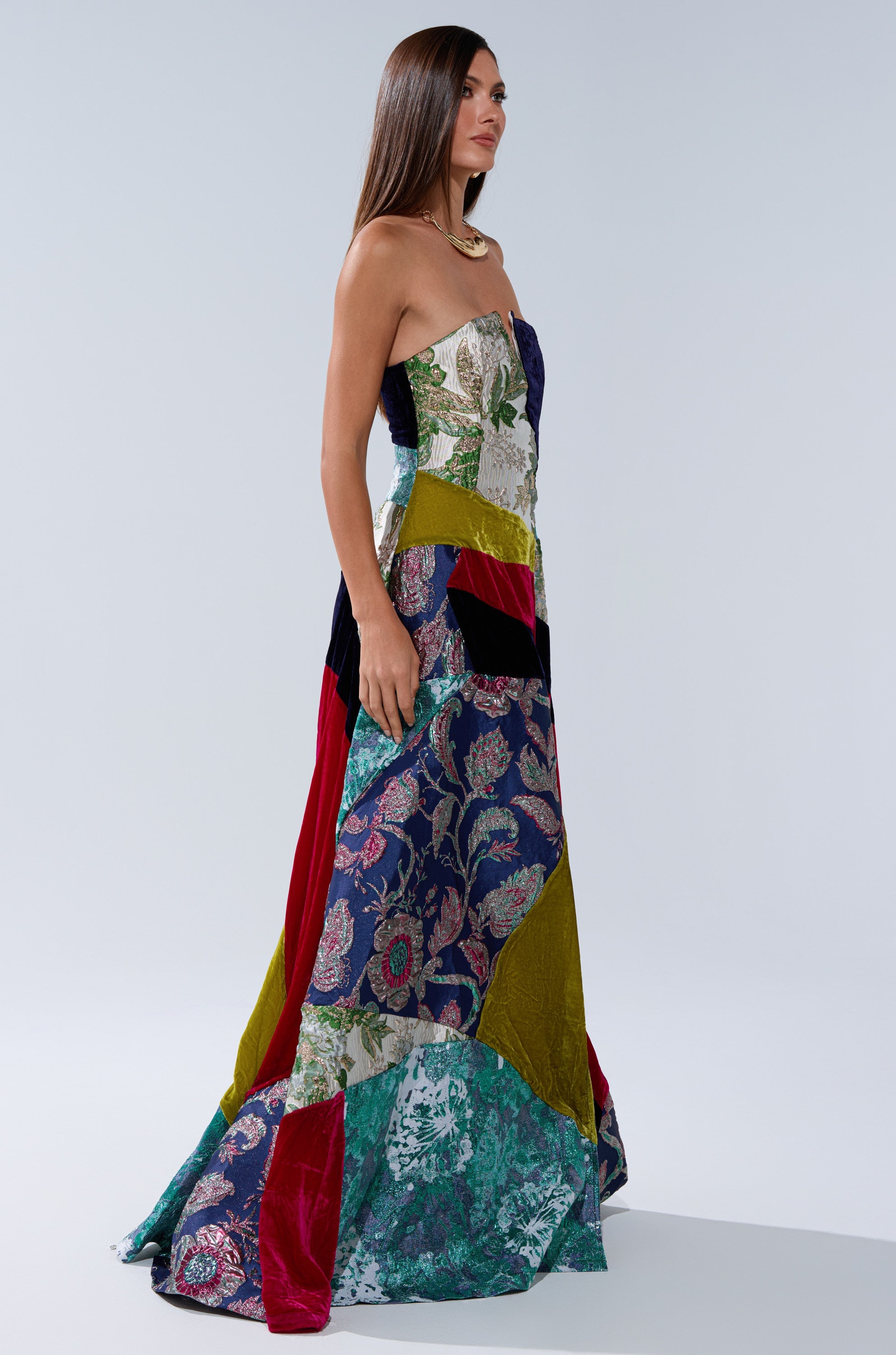 MUSHU MIXED MEDIA MAXI DRESS