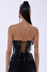 VAMPY FAUX LEATHER CORSET