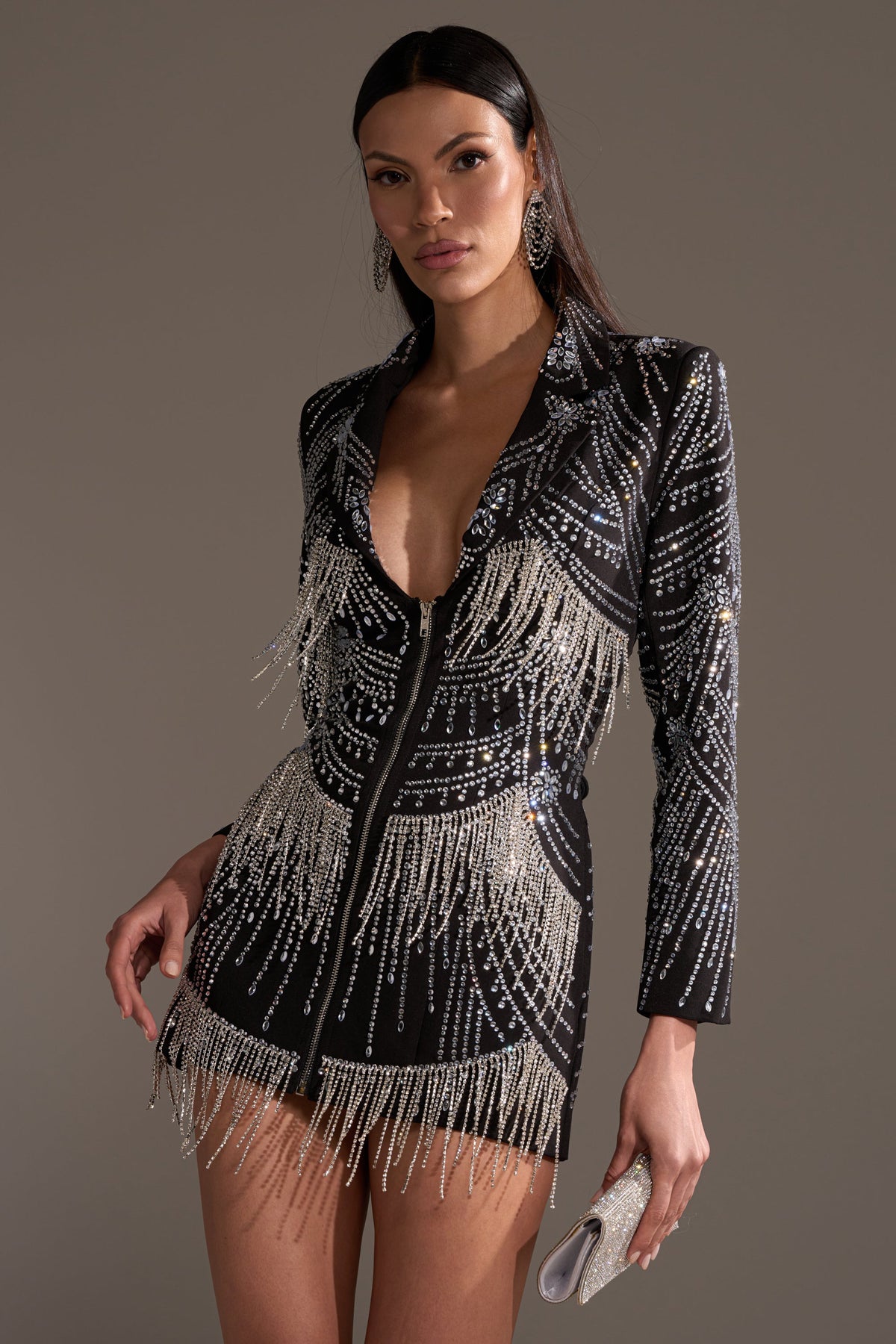NOT YOUR BABE RHINESTONE BLAZER DRESS