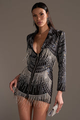 NOT YOUR BABE RHINESTONE BLAZER DRESS