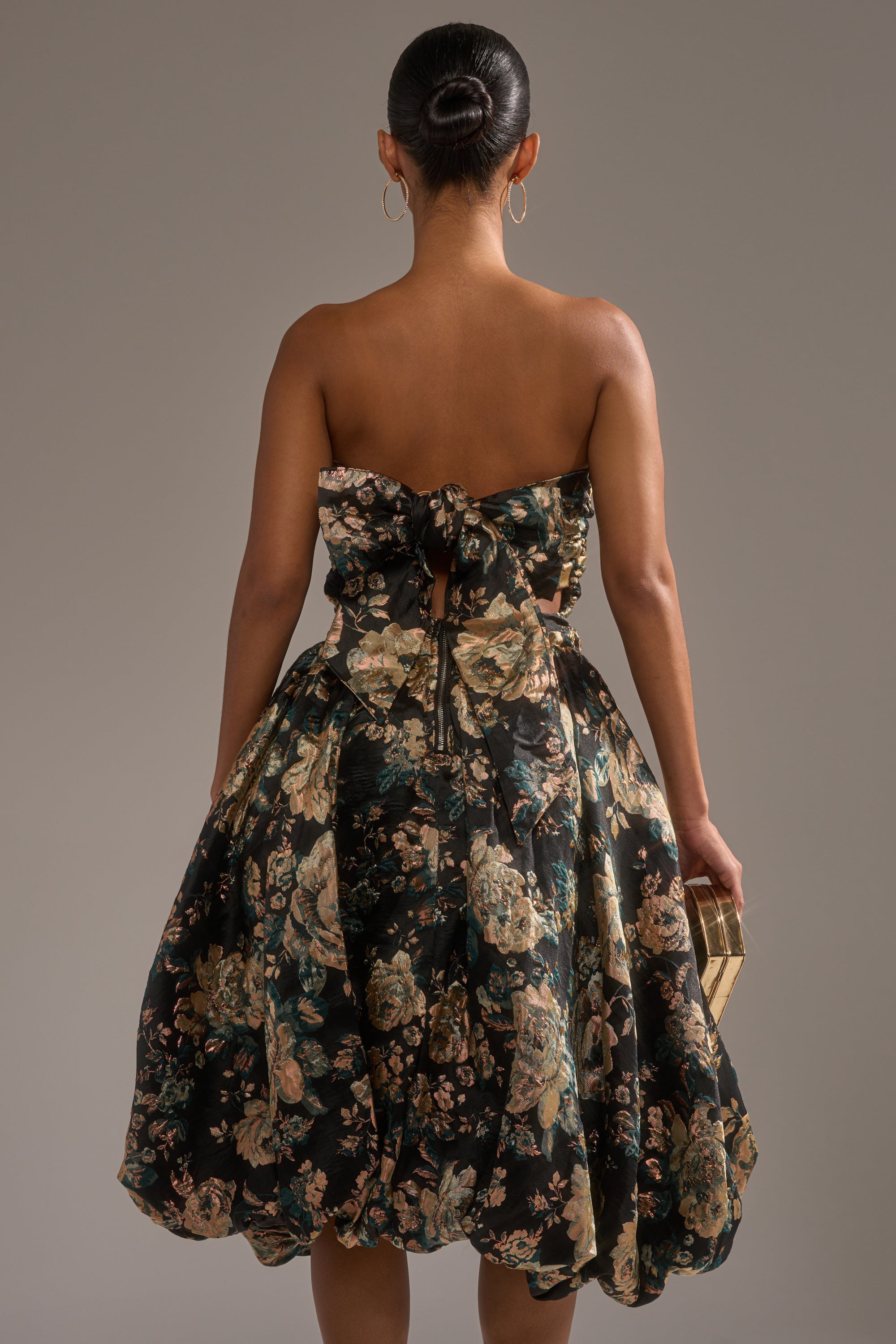 DRESSED TO IMPRESS BROCADE MIDI DRESS