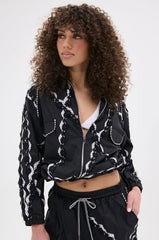 STRIKE OUT LACE TRIM BOMBER