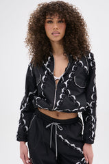 STRIKE OUT LACE TRIM BOMBER