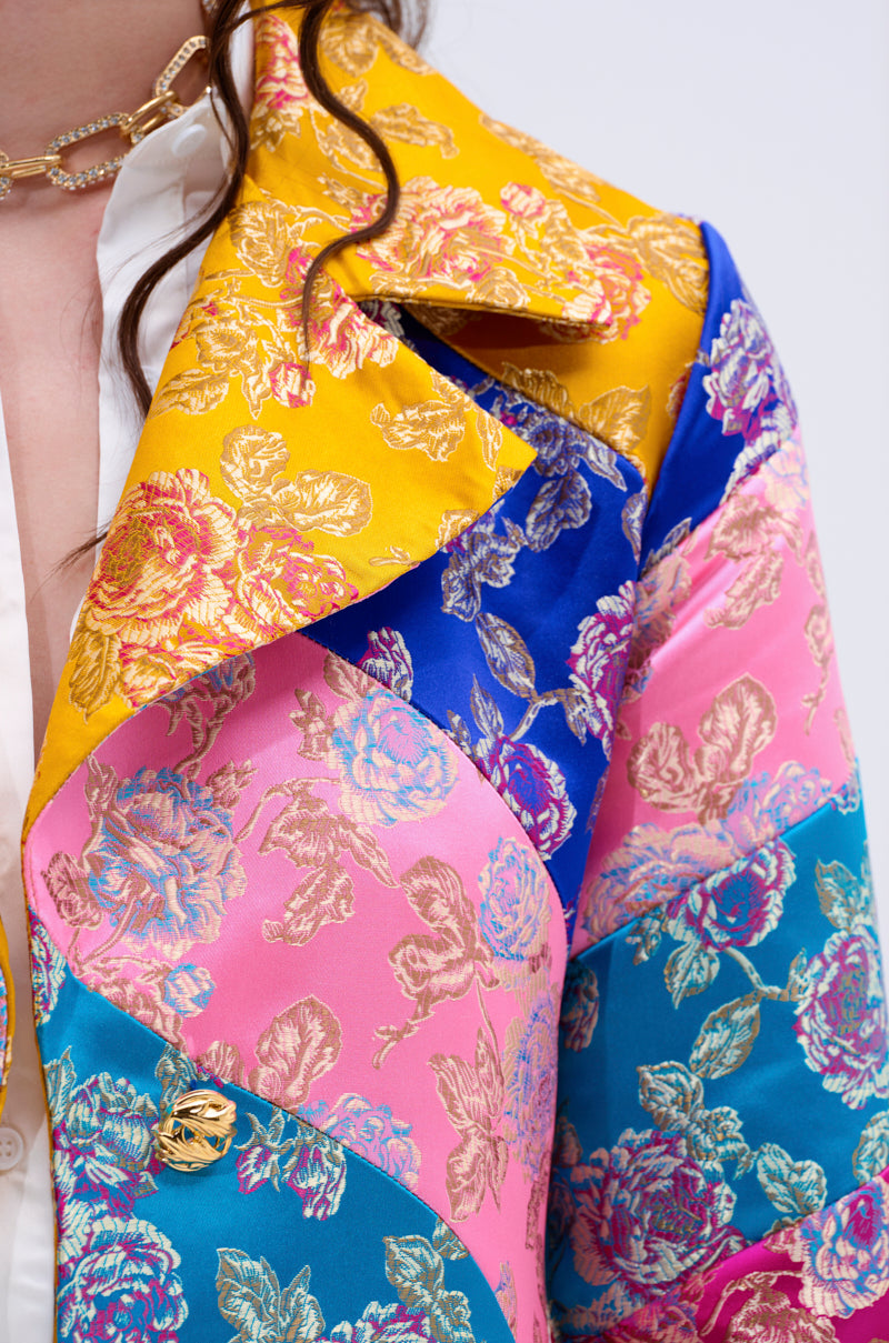 BIASED PATCHWORK BROCADE TRENCH