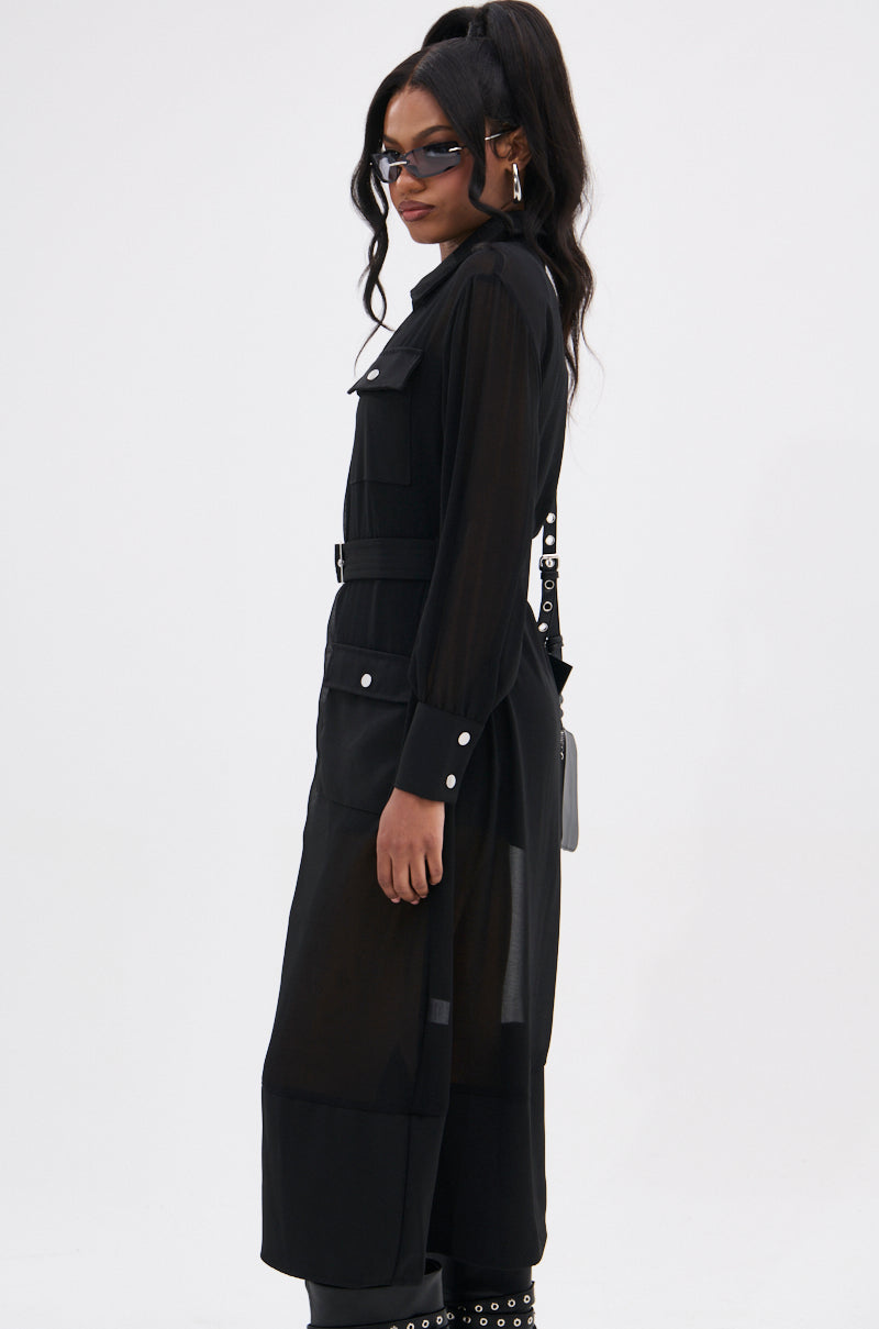 BET ON ME CHIFFON TRENCH