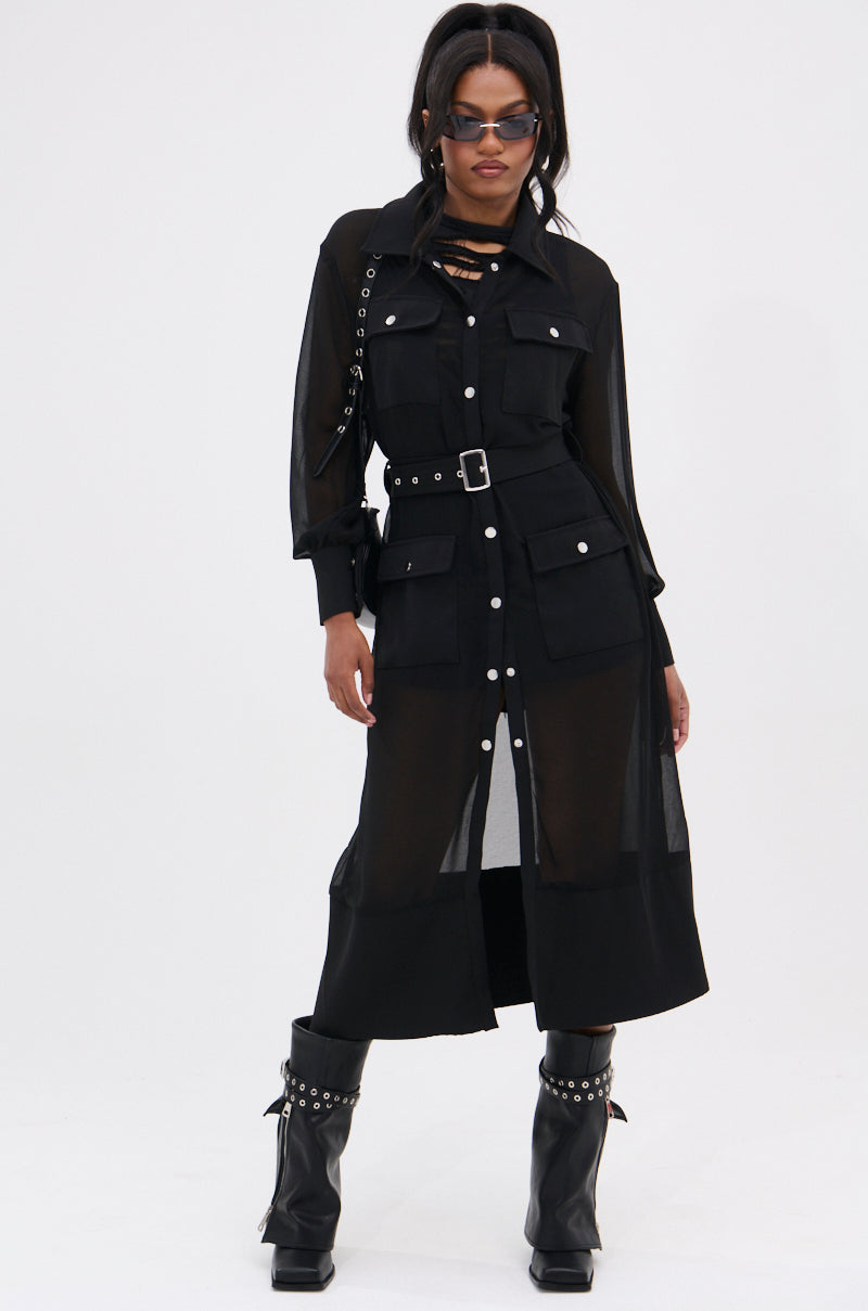BET ON ME CHIFFON TRENCH