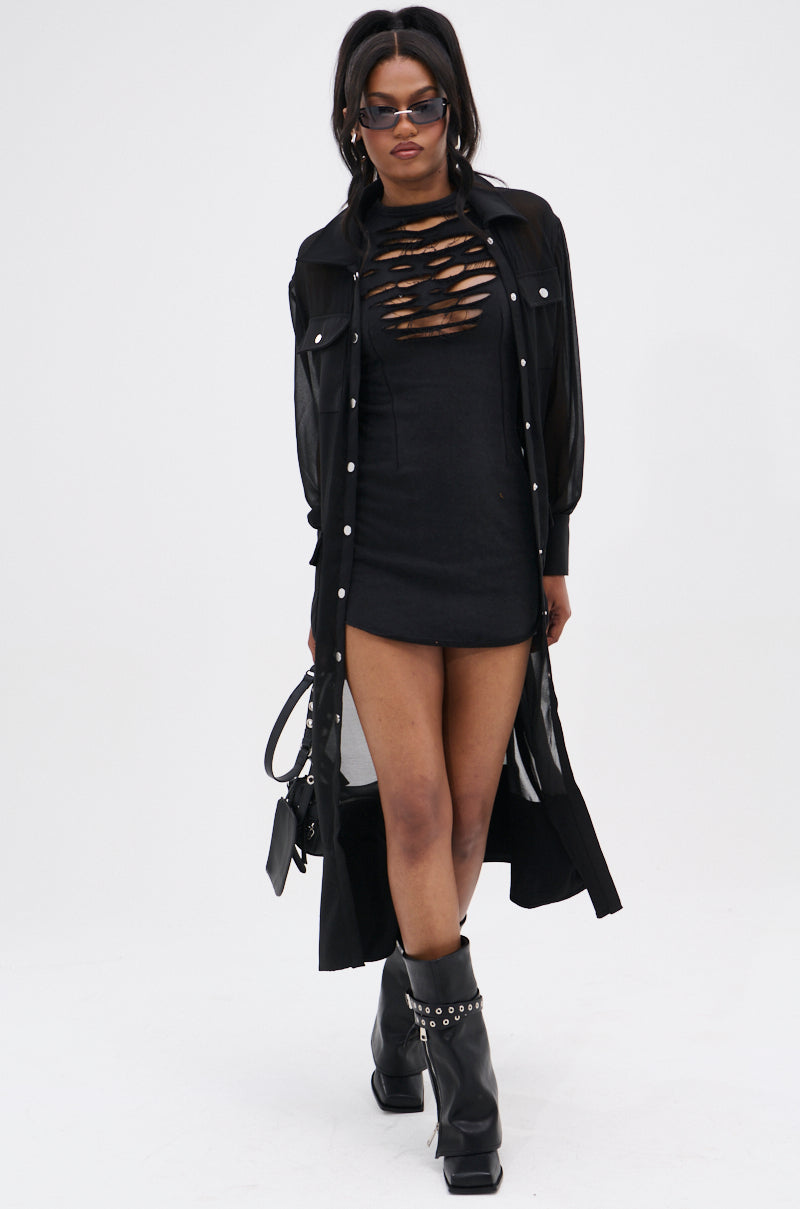 BET ON ME CHIFFON TRENCH