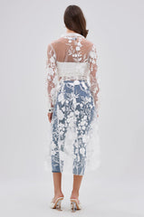 IN BLOOM SHEER TRENCH IN WHITE