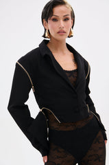 ZIPPED UP PEPLUM BLAZER