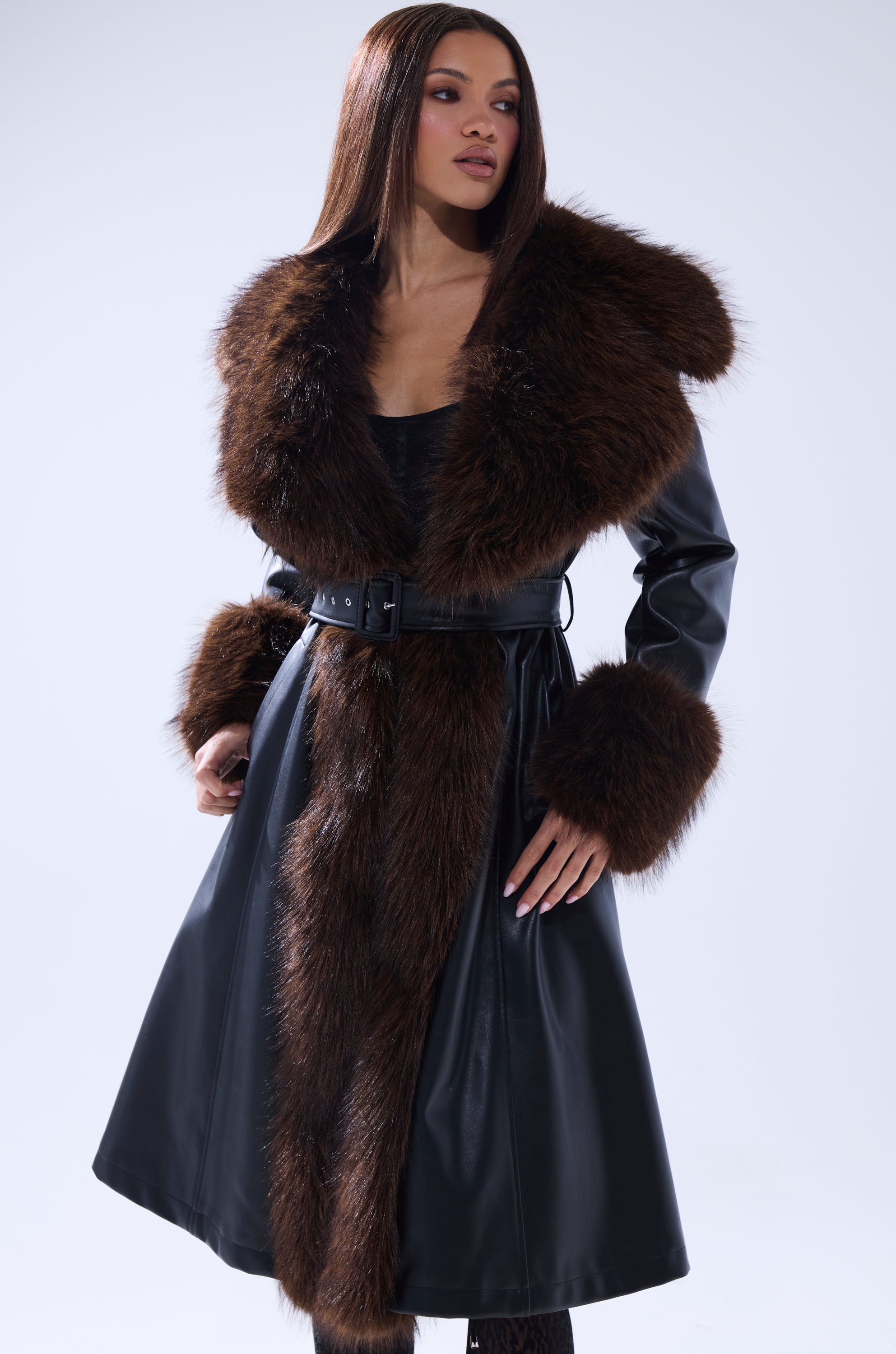 MAIN SQUEEZE FUR TRIM TRENCH