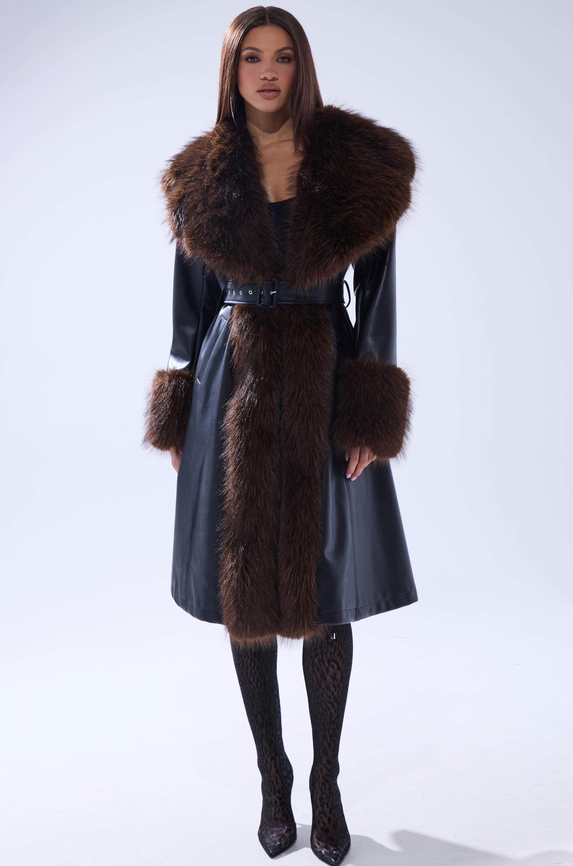 MAIN SQUEEZE FUR TRIM TRENCH