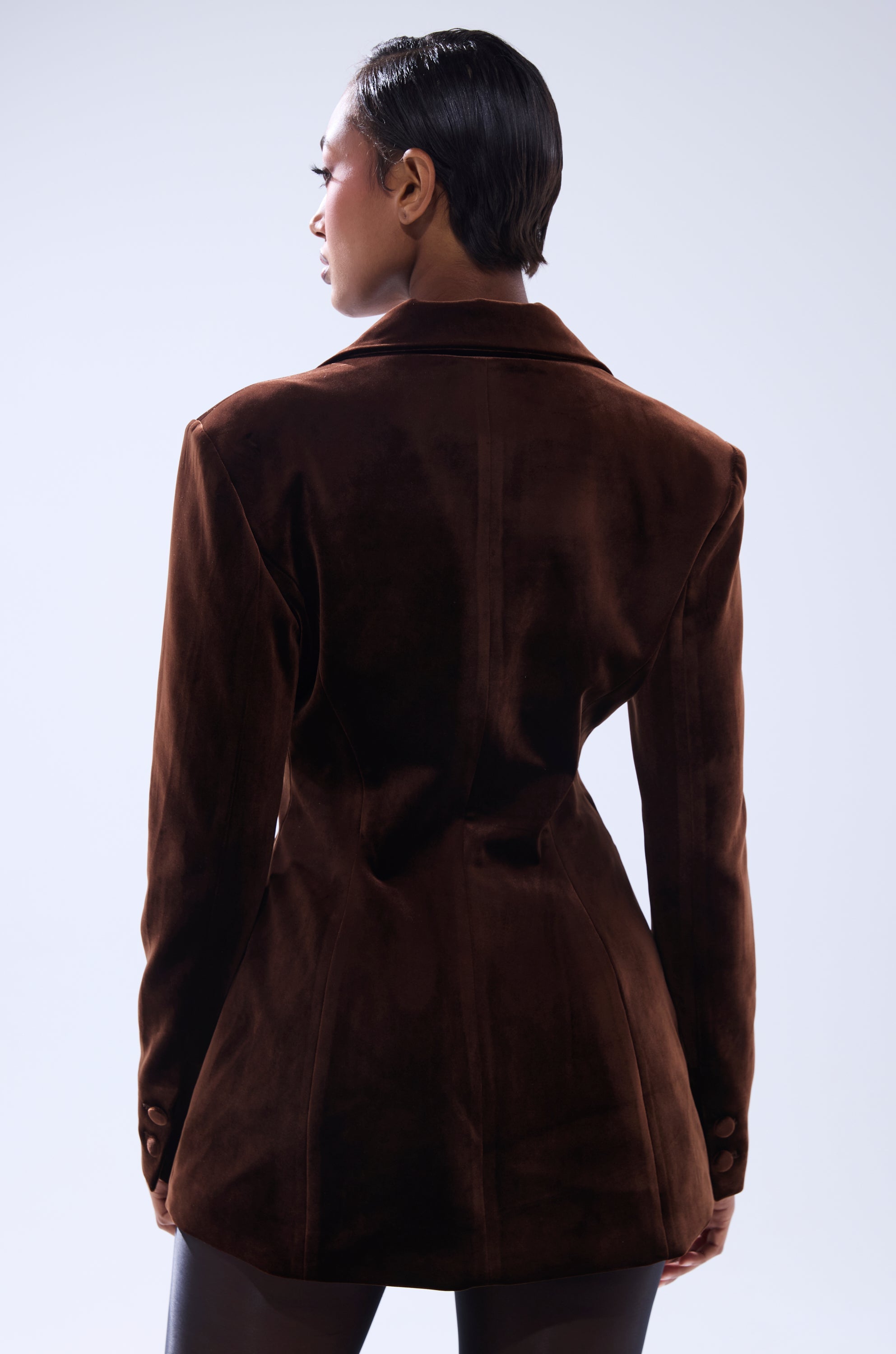 SUNDAY VELVET BLAZER WITH REMOVABLE FUR COLLAR