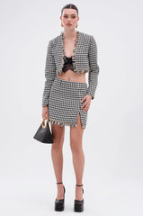 INVITE ONLY CHAIN TRIM MINI SKIRT