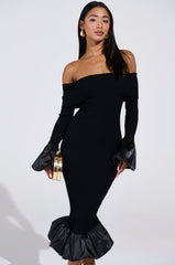 BACK IN A MINUTE KNIT MIDI DRESS