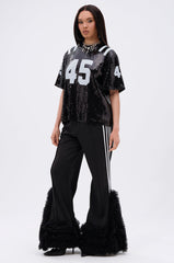 MODERN JAM TRACK PANT WITH TULLE IN BLACK