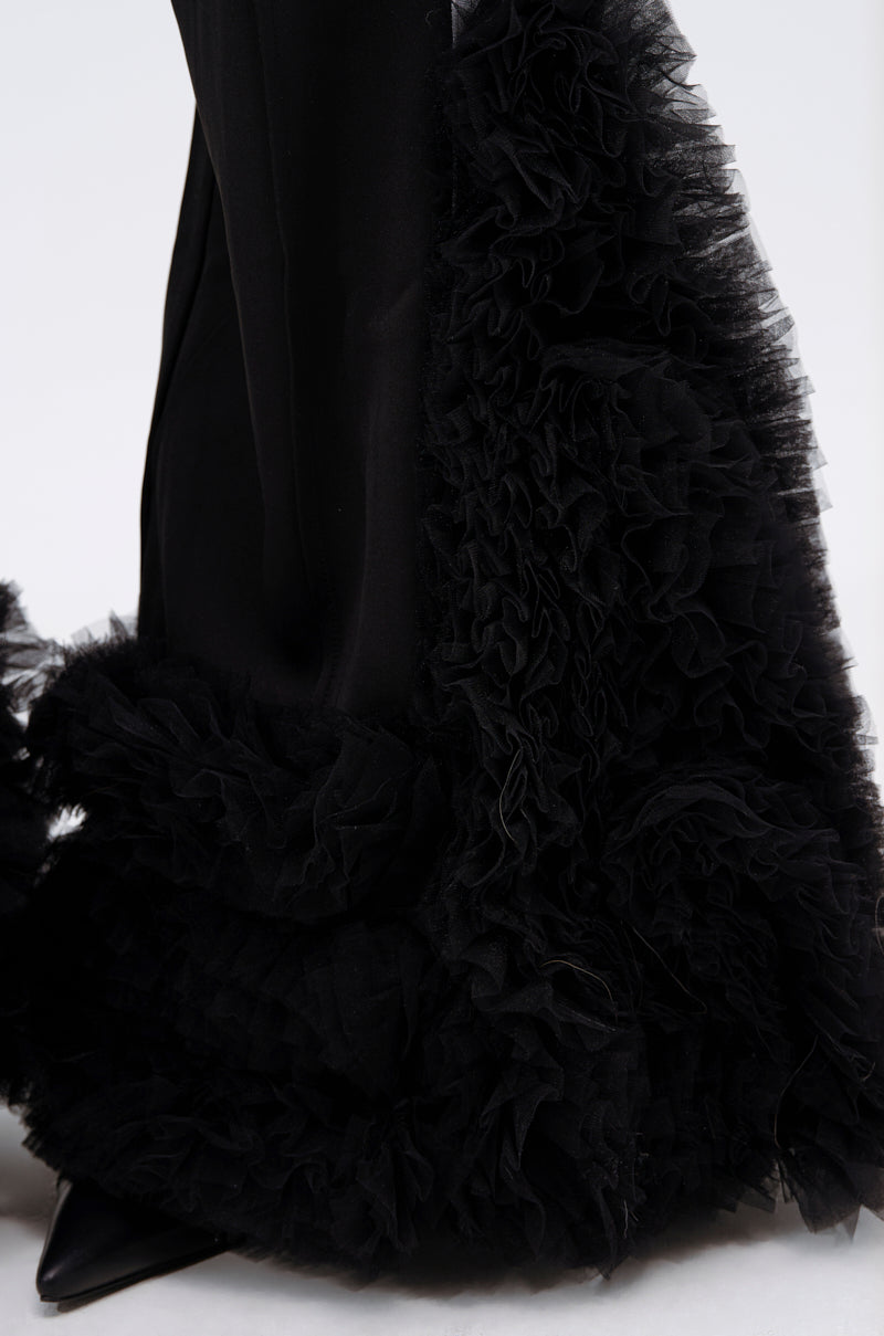 MODERN JAM TRACK PANT WITH TULLE IN BLACK