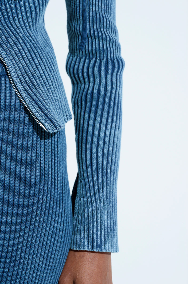 HOT GIRL ZIP UP SWEATSHIRT IN NAVY