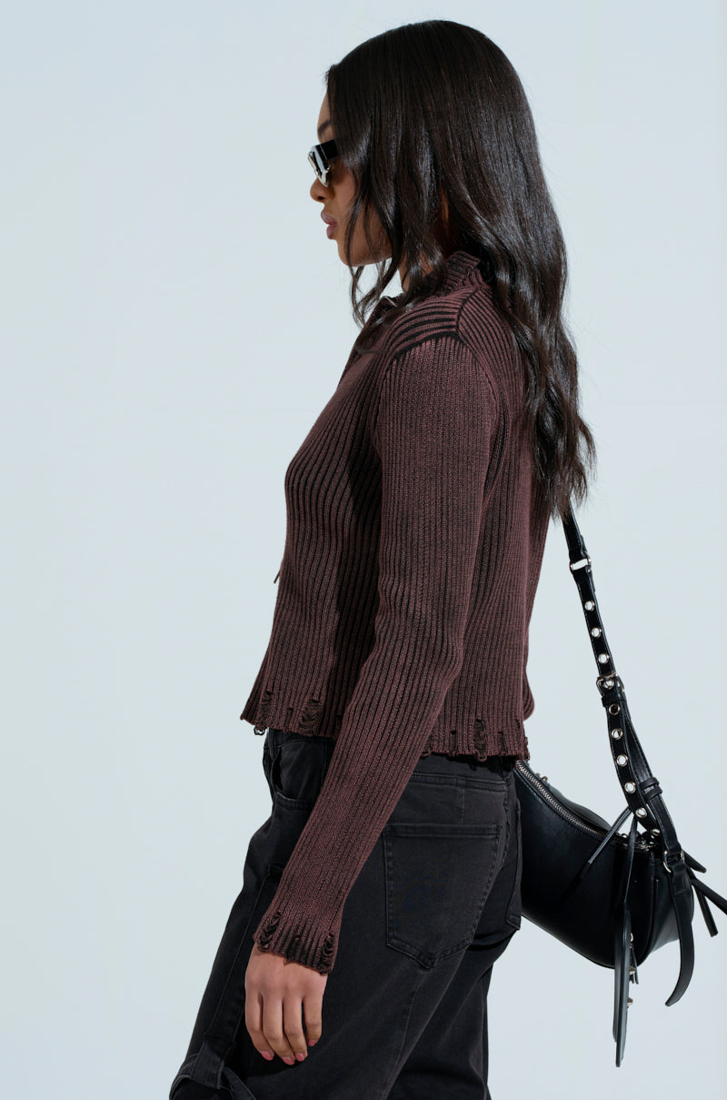 IT'S IN MY NATURE ZIP UP SWEATER