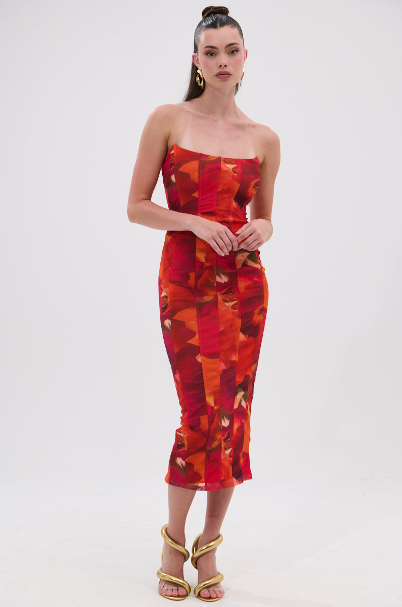 ARCHETYPE PRINTED MIDI DRESS