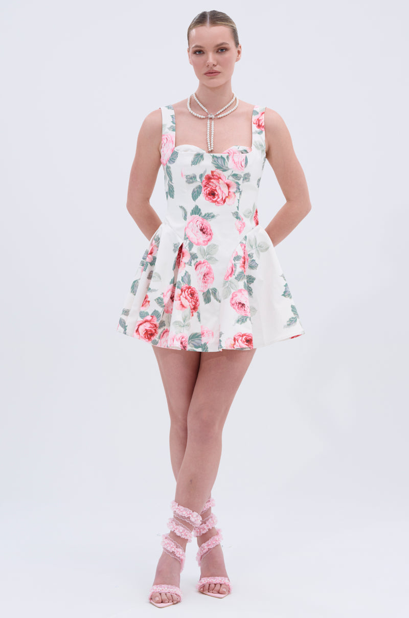 SHOW ME IVORY FLORAL MINI DRESS