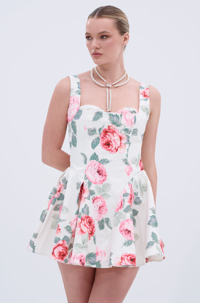 SHOW ME IVORY FLORAL MINI DRESS