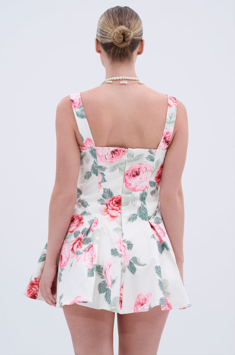 SHOW ME IVORY FLORAL MINI DRESS