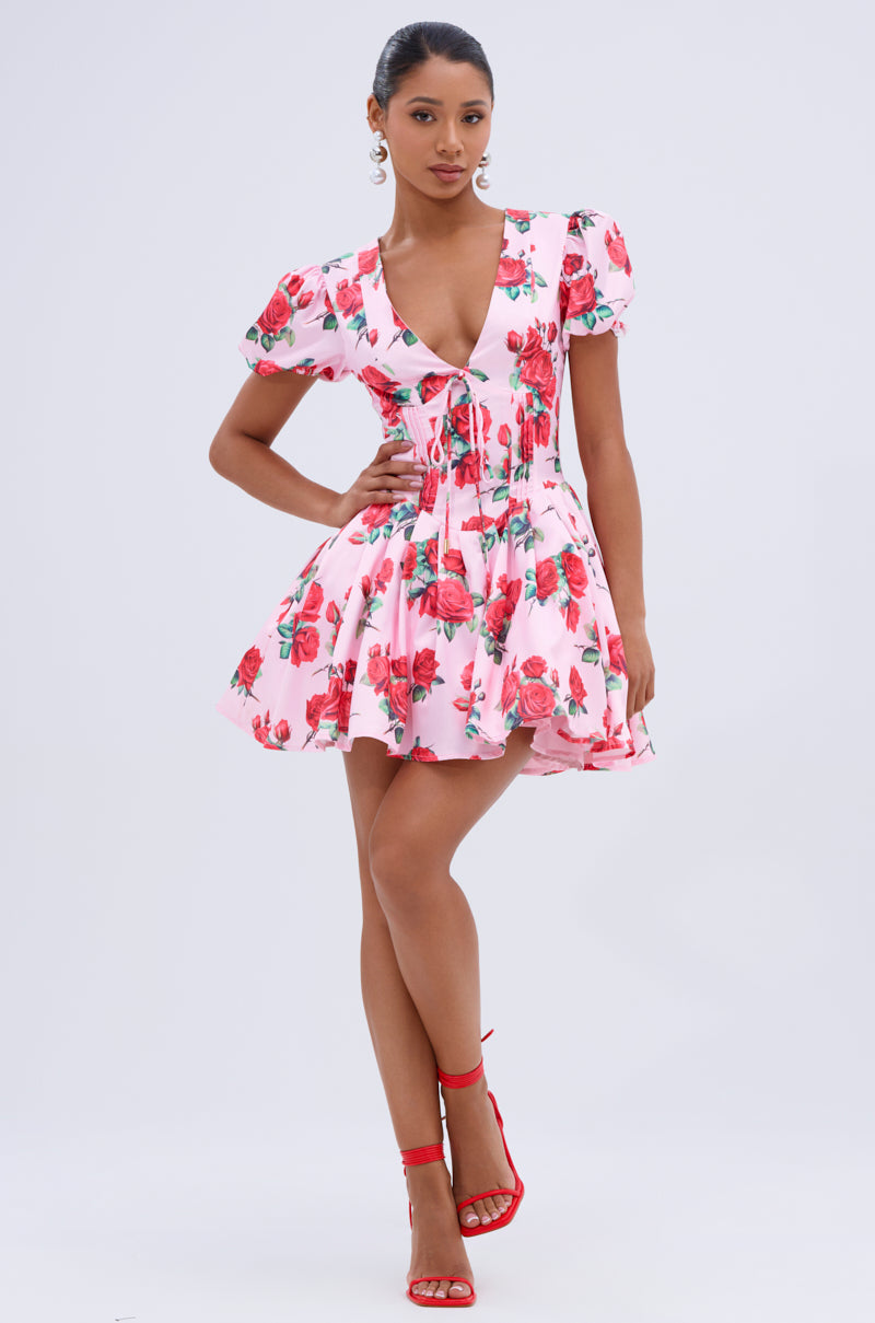 WILL YOU TAKE THIS ROSE SATIN MINI DRESS